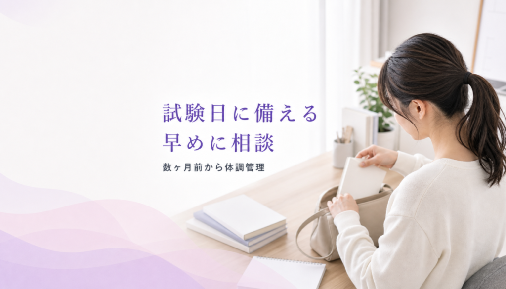 受験や資格試験と生理が重なる不安。数ヶ月前からできる体調管理の準備