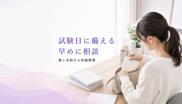 受験や資格試験と生理が重なる不安。数ヶ月前からできる体調管理の準備