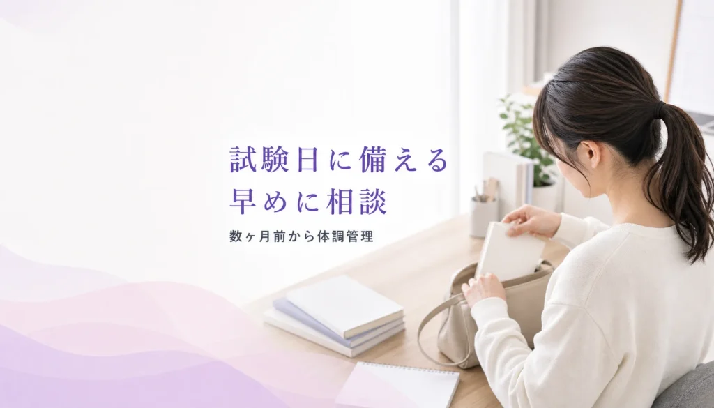 受験や資格試験と生理が重なる不安。数ヶ月前からできる体調管理の準備