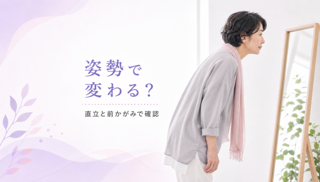 背中を丸めると胸に塊が浮き出る？体勢によるしこりの見え方の違い