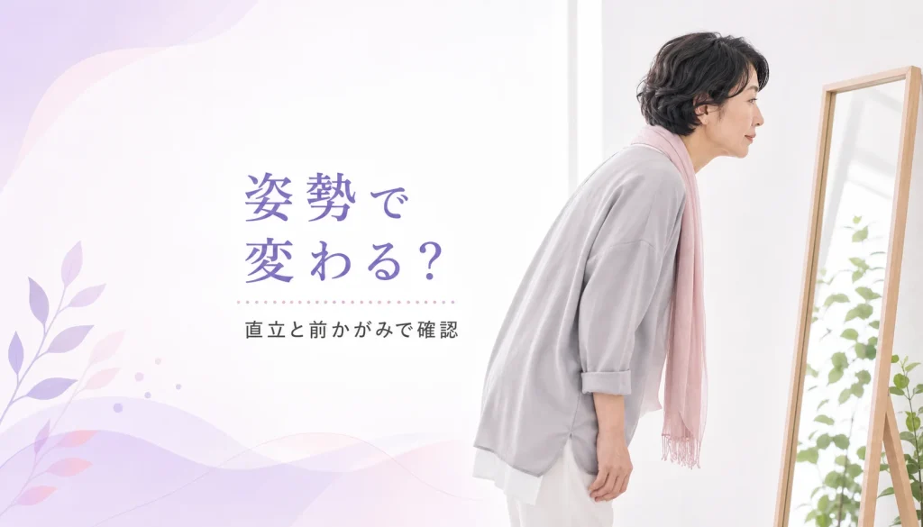 背中を丸めると胸に塊が浮き出る？体勢によるしこりの見え方の違い