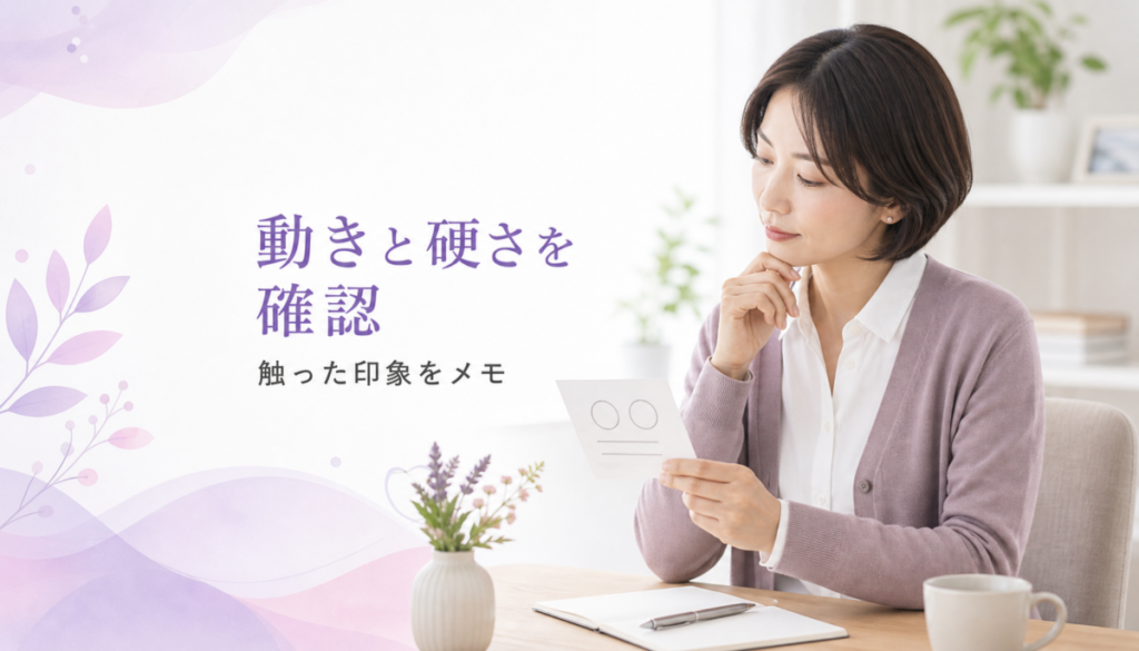 「しこりかな？」と思ったらまず試して。良性を疑う動きと悪性を疑う硬さ