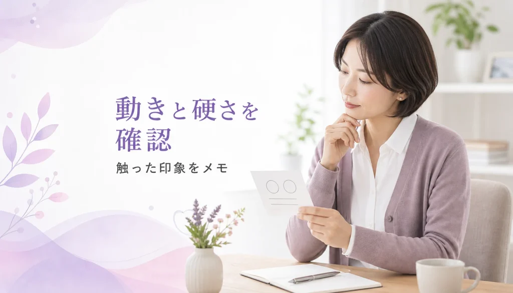 「しこりかな？」と思ったらまず試して。良性を疑う動きと悪性を疑う硬さ