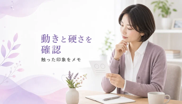 「しこりかな？」と思ったらまず試して。良性を疑う動きと悪性を疑う硬さ